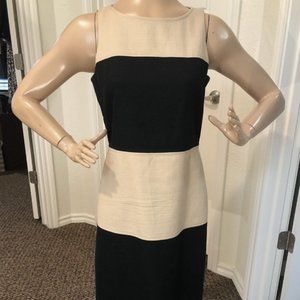 Banana Republic Woven Stripe Dress - Black and Tan - size 4